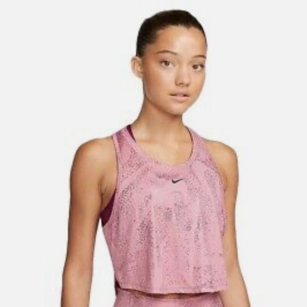 Nike Pink Metallic Cropped Training Tank